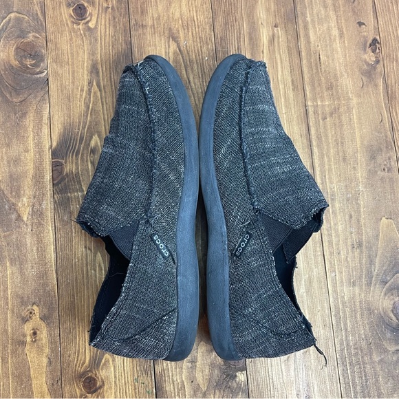Crocs Mens Santa Cruz Slip on loafers in linen black size 8 - Picture 9 of 10